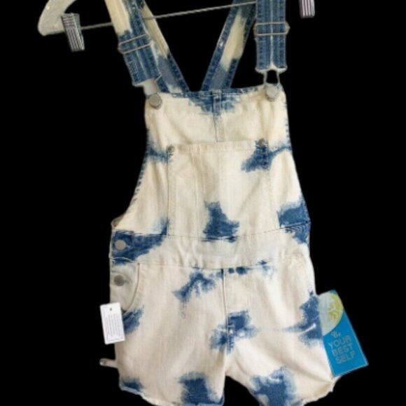 Vintage Jordache Girls Overalls Size 6-6X NEW Tie-Dye Denim Shortalls Romper - Picture 5 of 14